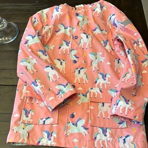 Hatley girls raincoat worn 2 times. Unicorns change color when get wet.